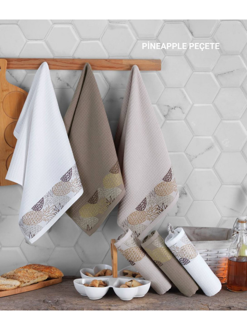 Набор кухонных полотенец Şaheser PineApple 40×60 см, 6 шт, 100% хлопок